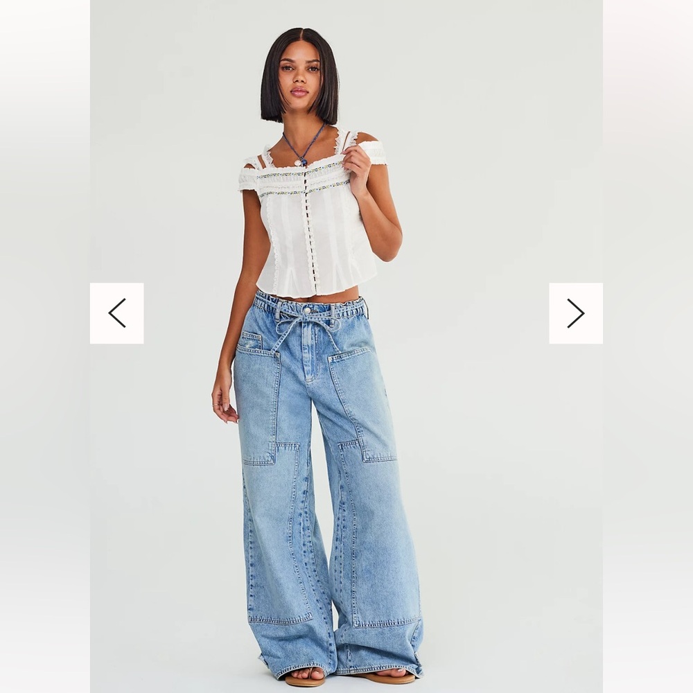 We The Free CURVY OUTLAW WIDE LEG IN DRIZZLE